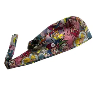 Nostalgic Printed Scrub Cap with Silk Lining for Healthcare Professionals - Fun & Functional Cotton & Silk Material - Unisex Fit for Nurses Techs Doctors Students