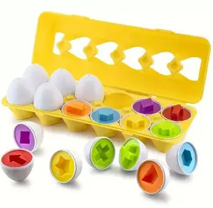 JUKUDAHU Matched Eggs Toddler Toys 1 2 3 4 Year Old - Shape Color Sorting Games, Kids Easter Eggs, Toddler Sensory Toys, Preschool Educational Boy Toy, Gifts for Baby 6-12 Months+
