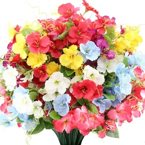 Artificial Hibiscus Flower, Mixed Color Simulation Flower, Decorative Flower for Outdoor Porch & Terrace, Balcony & Courtyard Decor, Fruit