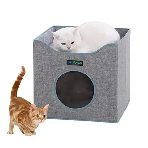 212 Main CCD-3915SG Wood Kitty Home, 15.5 in. Smoke Gray Cat Condo for Pet Supplies