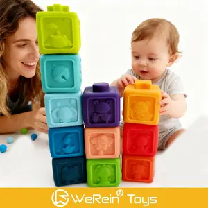 12pcs Soft Gel Block Toys for Animal Number Recognition, Number Counting Blocks, Math Learning Blocks, Enhance Hand-Eye Coordination, Educational Playset for Kids