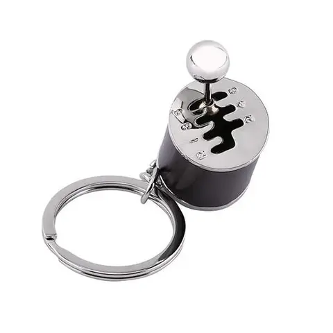 6-Speed Car Shifter Design Metal Polished Keychain - Creative Auto Model Collectible Fashion Accessory for Personality Expression, Craftsmanship Gift for Creative Friends, Compact Drive Reminder Gadget