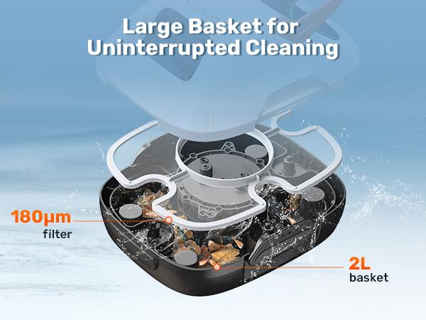 Cordless Robotic Pool Cleaner, Lasts 90 Min, Automatic Vacuum for Above-Ground Pools up to 860 Sq.ft, Portable, Self-Parking #smartliving