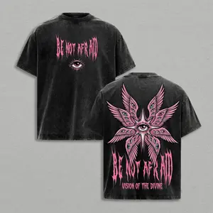 Be Not Afraid Washed Graphic T Shirt, Biblical Angel Seraphim Shirt, Vision Of The Divine Tee, Christian Gothic Faith Shirt