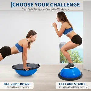 23-Inch PVC Half Balance Ball Trainer, Inflatable Yoga Ball Dome, Home Gym Equipment for Core Strength, Stability & Balance Training Workouts