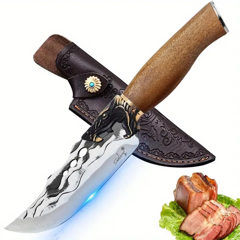 1PC professional kitchen chef knife, with scabbard, meat cleaver, kitchen convenience cooking knife, patterned stainless steel kitchen knife Meatcleav