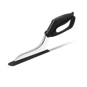 Pizza Cutter Scissors with Firm Base, Comfortable Grip, and Stainless Steel Blades (Black)