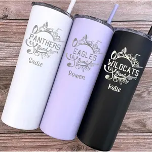 AVITO Personalized Marching Band Tumbler - Laser Engraved - Vacuum Insulated - Stainless Steel - 20 oz Tumbler with Lid and Straw - Band Director Gift - Band Gifts