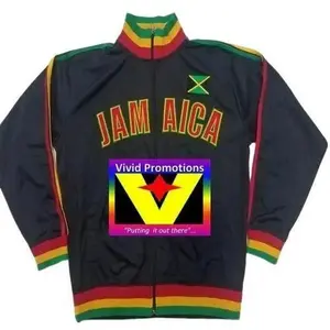 Jamaica Jacket in Rasta Colors - Black Men's Casual Gear Coats - Menswear Size M