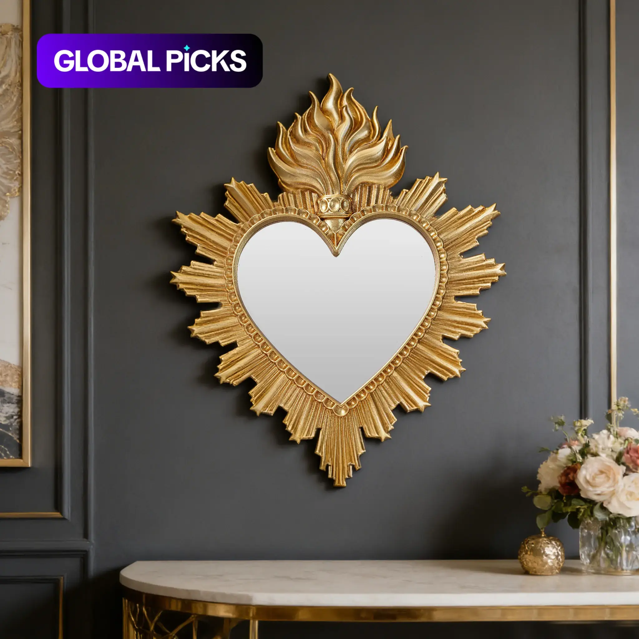 Simple Heart-Flame Decorative Hanging Ornament, Handmade Wall Decoration, Aesthetic Wall Decor, European-Style Home Decor for Living Room, Bedroom and Study, Heart-Shaped Decor #GLOBAL PICKS