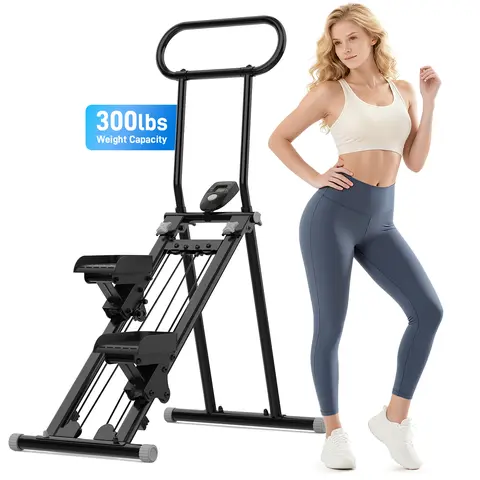HXD-ERGO Folding Vertical Climber Exercise Machine, Home Stair Stepper with Adjustable Handlebar for Full-Body Cardio Exercise, Unisex Home Gym Equipment