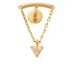 14K Solid Gold Cubic Zirconia Ear Piercings