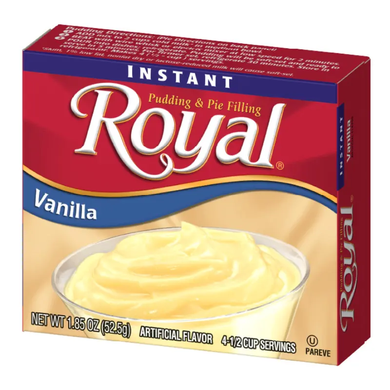 6x Royal Instant Pudding & Pie Filling Vanilla - Sweet Dessert Mix Snacks Custard Jelly Treats Bulk Pack Bundle Wholesale Lot Gourmet Baking Ingredient Kitchen Pantry Food Staples Easy To Make Low Calorie Family Size 1.85oz Ct 6 Pk