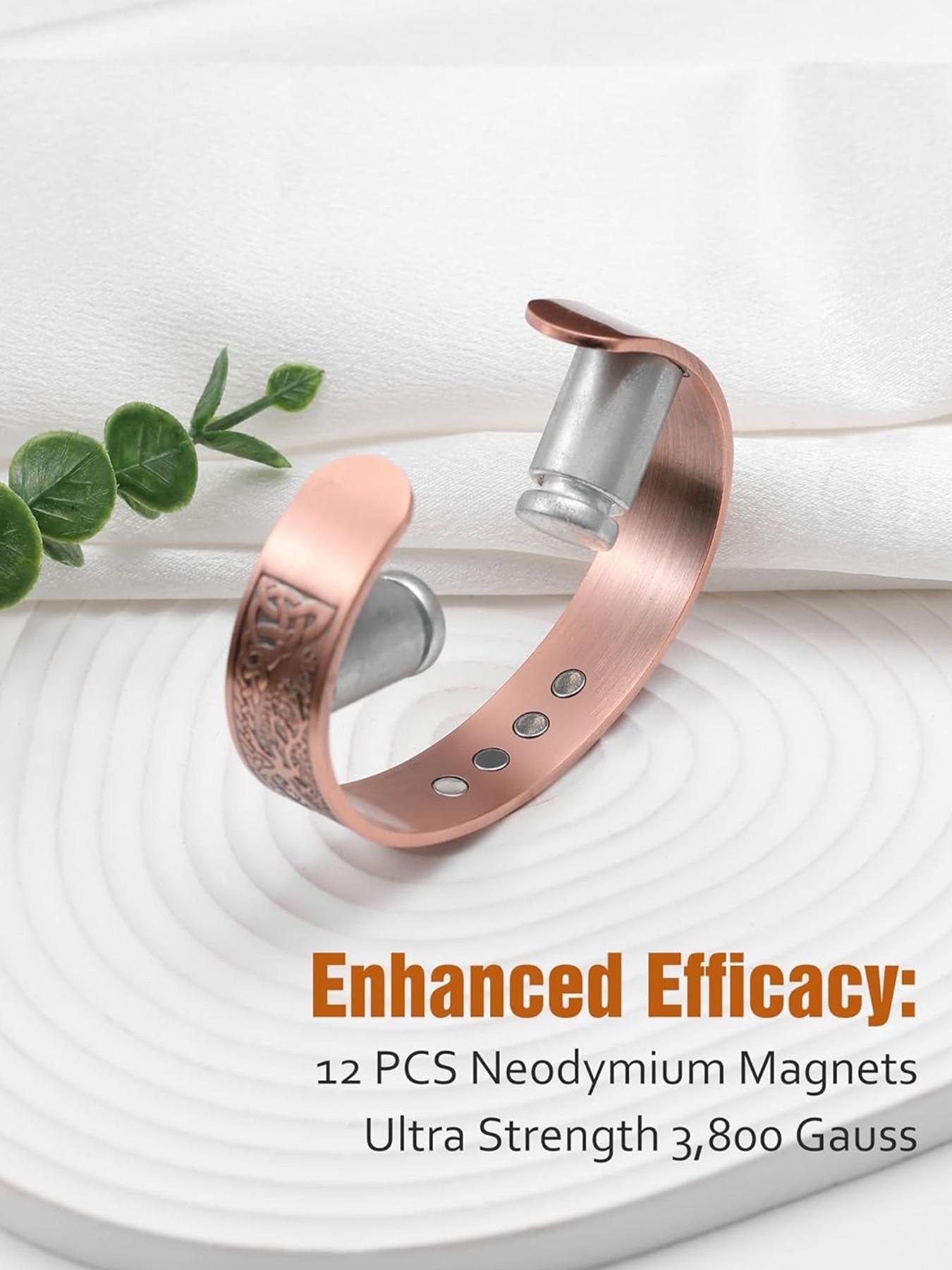 99.9% Pure Copper Cross Bracelet — Featuring 6 High-Strength 3500-Gauss Magnets. A Simple, Stylish, and Adjustable Decorative Gift — Perfect for Easter and Any Occasion. Adjustable Slider Bracelets Magnetic Copper Bracelet Bracelets Jewelry