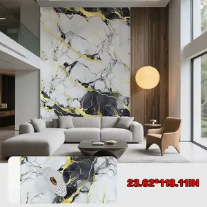marble self-adhesive wallpaper,1 roll 23.62*118.11 inch marble pattern self-adhesive wallpaper -durable, oil resistant, heat-resistant,easy to clean and cut, suitable for kitchen decoration,bathroom decoration, living room and bedroom decoration
