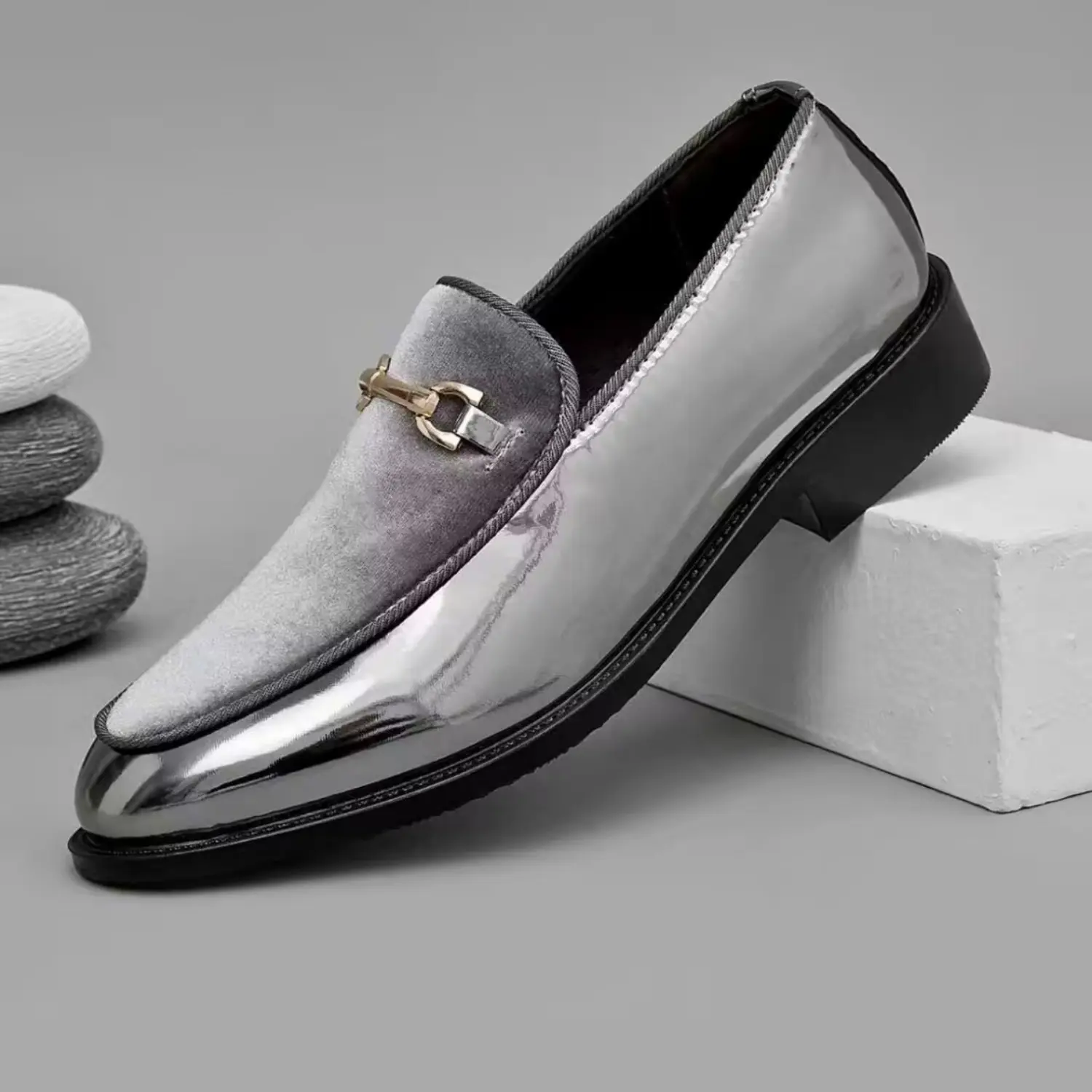 mens silver dress shoes - TikTok Shop