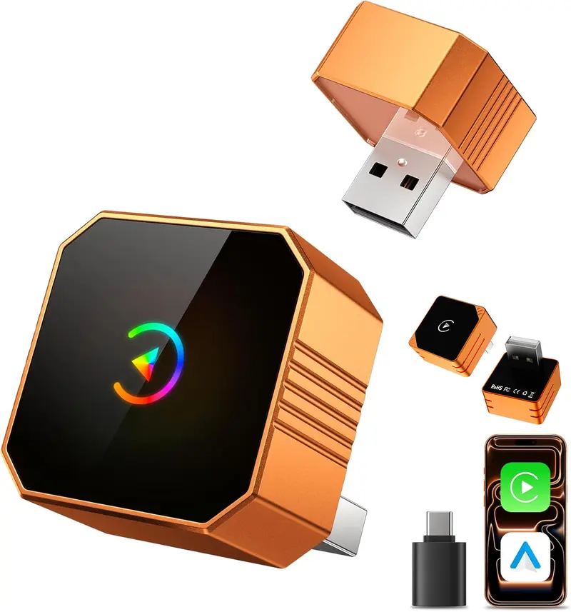 【NewYear2026】Ceesooi Mini Wireless CarPlay & Android Auto Adapter 2026 Model — Plug-and-play, fast auto-reconnect, turning wired into wireless