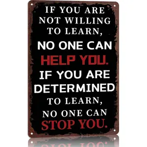 If You Are Determined To Learn No One Can Stop You 12x8 Inch Aluminum Metal Sign - Inspirational Wall Decor for Classroom, Study, and Home Office - Motivational Tin Sign Gift for Students & Lifelong Learners