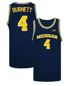 Navy Blue Gold College Basketball Jersey #4 Burnett Style Fan Shirt, Sleeveless Athletic Tank, Game Day Outfit, Sports Gift for Men Women