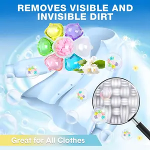 7-In-1 Laundry Gel Beads, 20pcs/bag, 100pcs/tub, Scented, Fragrance Detergent Beads, Stain Remover, Color Protector, Antibacterial, Deep Clean, Machine & Hand Wash, Home Essentials, Scented Detergent Balls