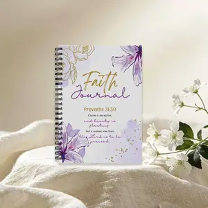 Prayer Guide and Prayer Notebook, Church Notes Journal — A Structured Scripture Reflection Plan for Daily Worship, Bible Study, and Spiritual Growth, Watercolor Notebook
