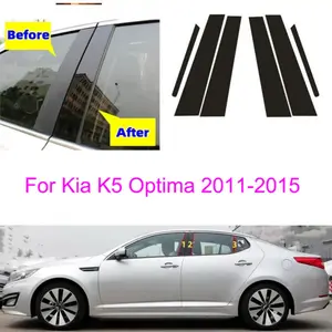 For Kia K5 Optima 2011-2015, 6PCS Window Center Pillar Film Trim Cover B C Posts Sticker Column Car Accessorie