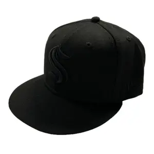 Seattle Kraken New Era Primary Black Tonal 5950 Cap