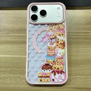 Num Noms Cartoon Print Magnetic Clear Phone Case, Sleek Transparent Protective Cover, Compatible with iPhone 11‑17 Pro Max/Plus & Samsung Galaxy S23‑S25