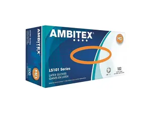 Ambitex L5101 Series Cream Latex Gloves Medium 100/Box (LMD5101) 931419