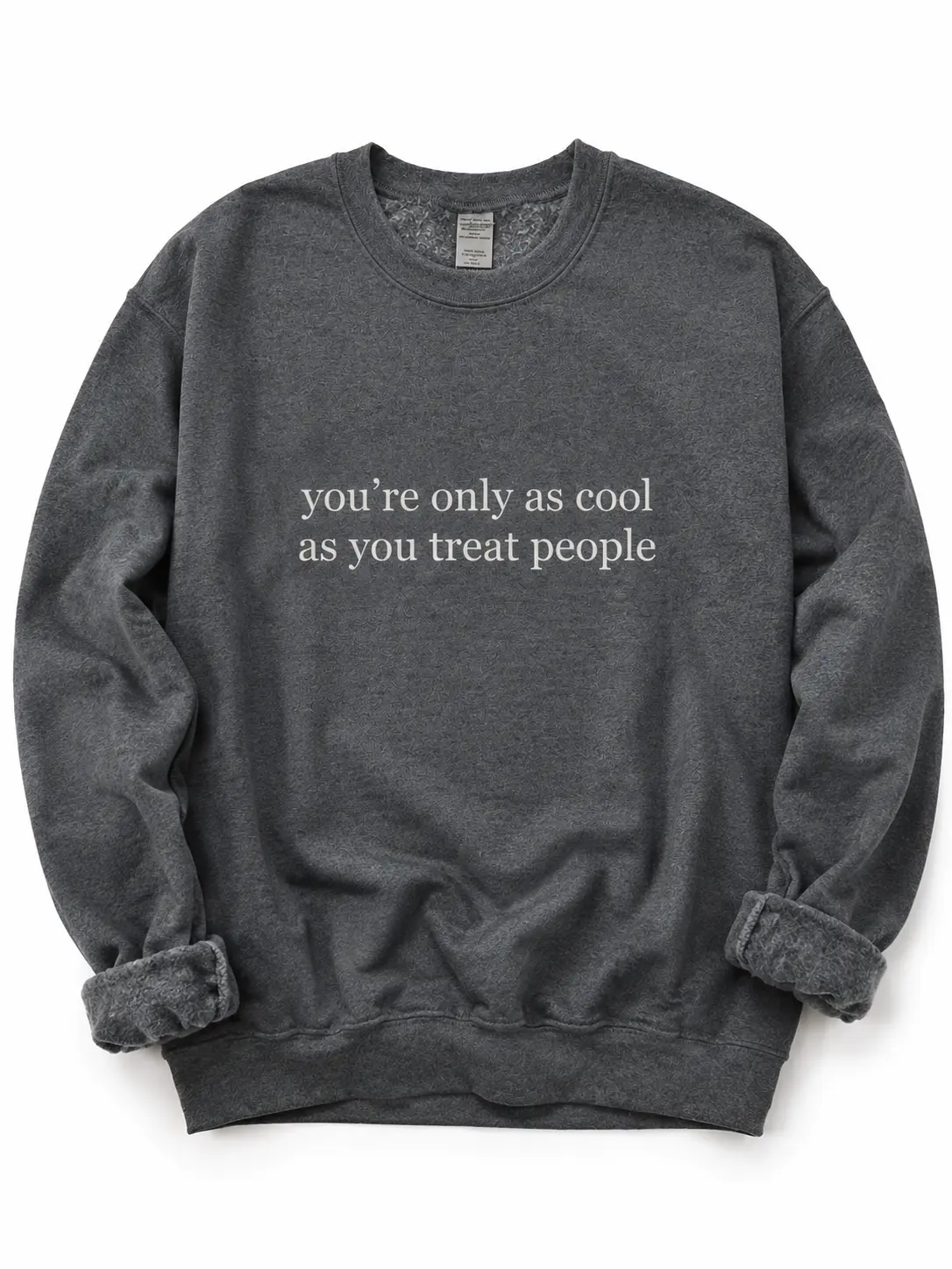 Women's Cotton Round Neck Printed Casual Tops - "You're Only As Cool As You Treat People" Mental Health Empathy Hoodie & Sweatshirt N4QW7