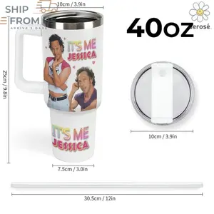 20oz 40oz Funny "It's Me Jessica" Y2K Tumbler With Handle | 2000s Movie Meme Collage Stainless Steel Insulated Cup | Ultimate Gag Gift Nostalgic Pop Culture, Viral TikTok Hot Chick Meme Merch 2026