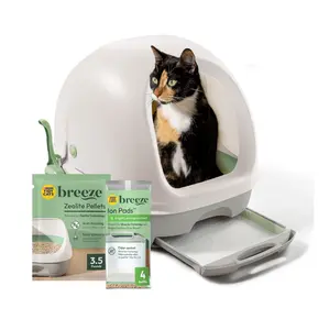 Purina Tidy Cats Breeze Covered Litter Box System Starter Kit, covered litter box, cat litter system, odor control, litter pellets, cat toilet, starter kit, easy cleaning, pet hygiene