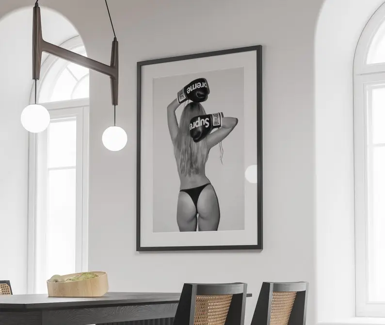 Supreme Poster Print - Black & White, Luxury Poster, Fashion Poster, Photography Print