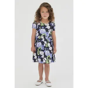 Hydrangea Printed Poplin Dress