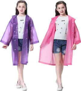 Rain Poncho for  Raincoat, 2-5 Pack  EVA Rain Coats for 6-14 Boys Girls, Rain Jackets Gear with Hood
