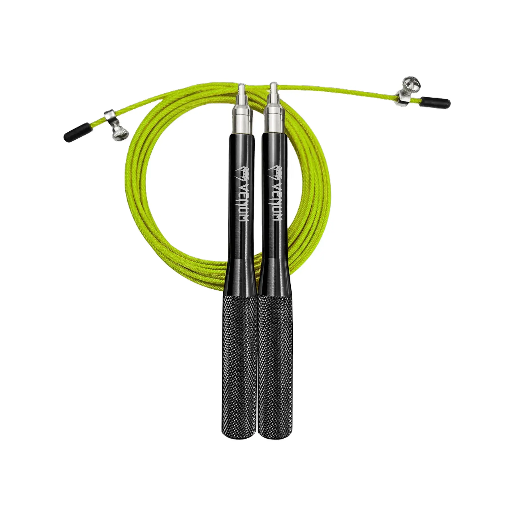 Venum Thunder Evo Fitness Skipping Rope - Black/Yellow, for Combat Prep, Cross-Training, Smooth Speed Jumping, Exercise Equipment For Home, Jump Rope Fitness