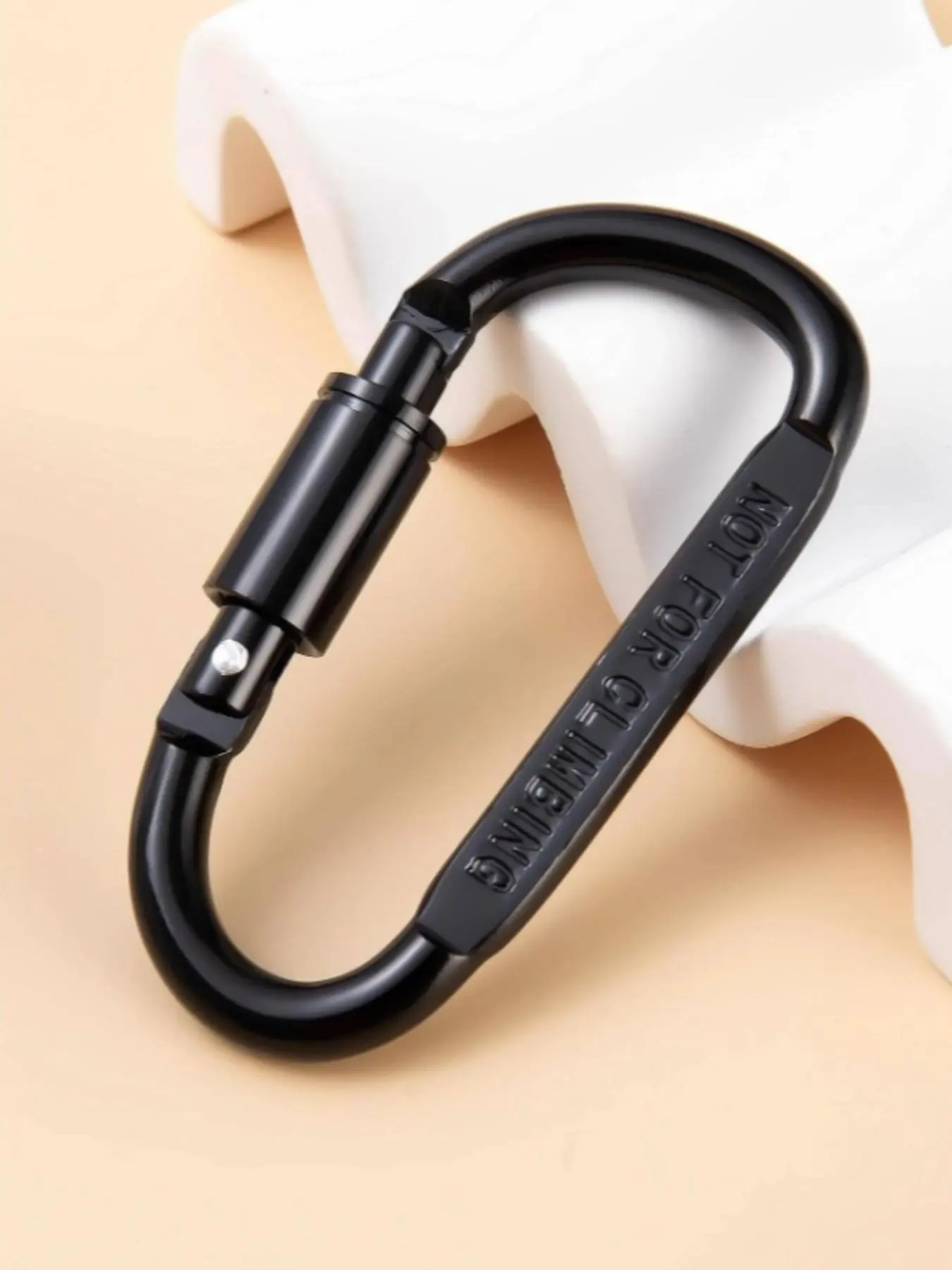 Aluminum Alloy Locking Carabiner Clip, Keychain with Lock & Keychain Ring, Durable Keychain for Backpack Travel & Hiking