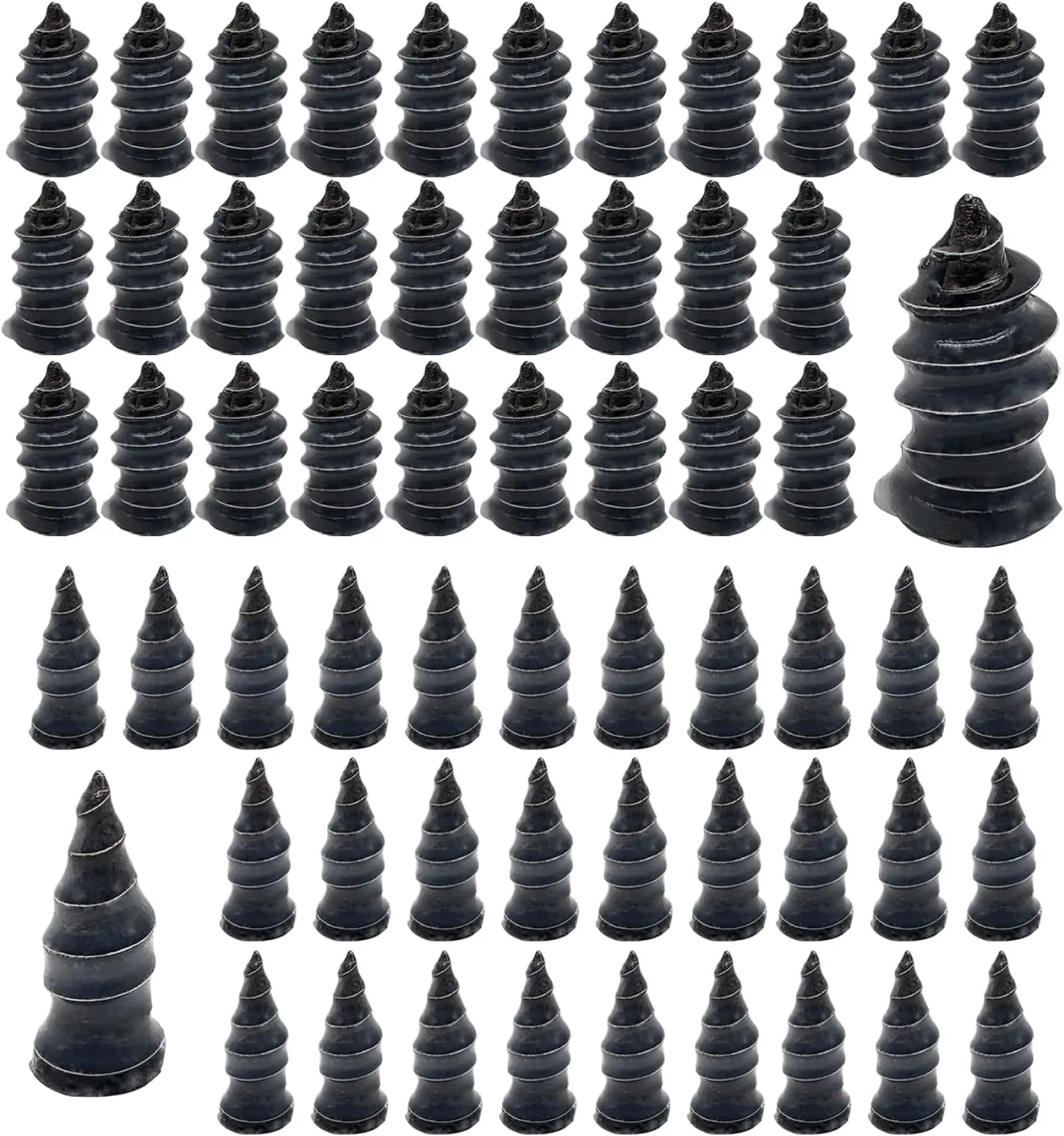 60-Pack Tire Repair Rubber Nail Kit, Spiral Screw-in Tire Plugs with 2 Sizes, Emergency Roadside Flat Tire Fast Self-Service Fix Tool for Car Truck Motorcycle Tractor ATV SUV