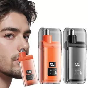 USB rechargeable men's nose and ear clipper, Nose hair trimmer, portable electric nose scissors with 150mAh lithium battery, mini compact design, fast charging through computer and car USB interface, suitable for both men and women, plastic material