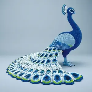 5786 Piece Peacock Animal Building Set, Educational 3D Animal Shape Puzzle, Building Block Puzzle, DIY Toy, Holiday Gift, Christmas Surprise, Multi-Color PP Material