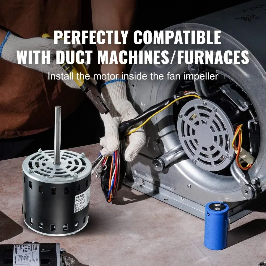 fathersdaygift VEVOR 3/4HP Furnace Blower Motor, 208/230V 3.85Amps ...