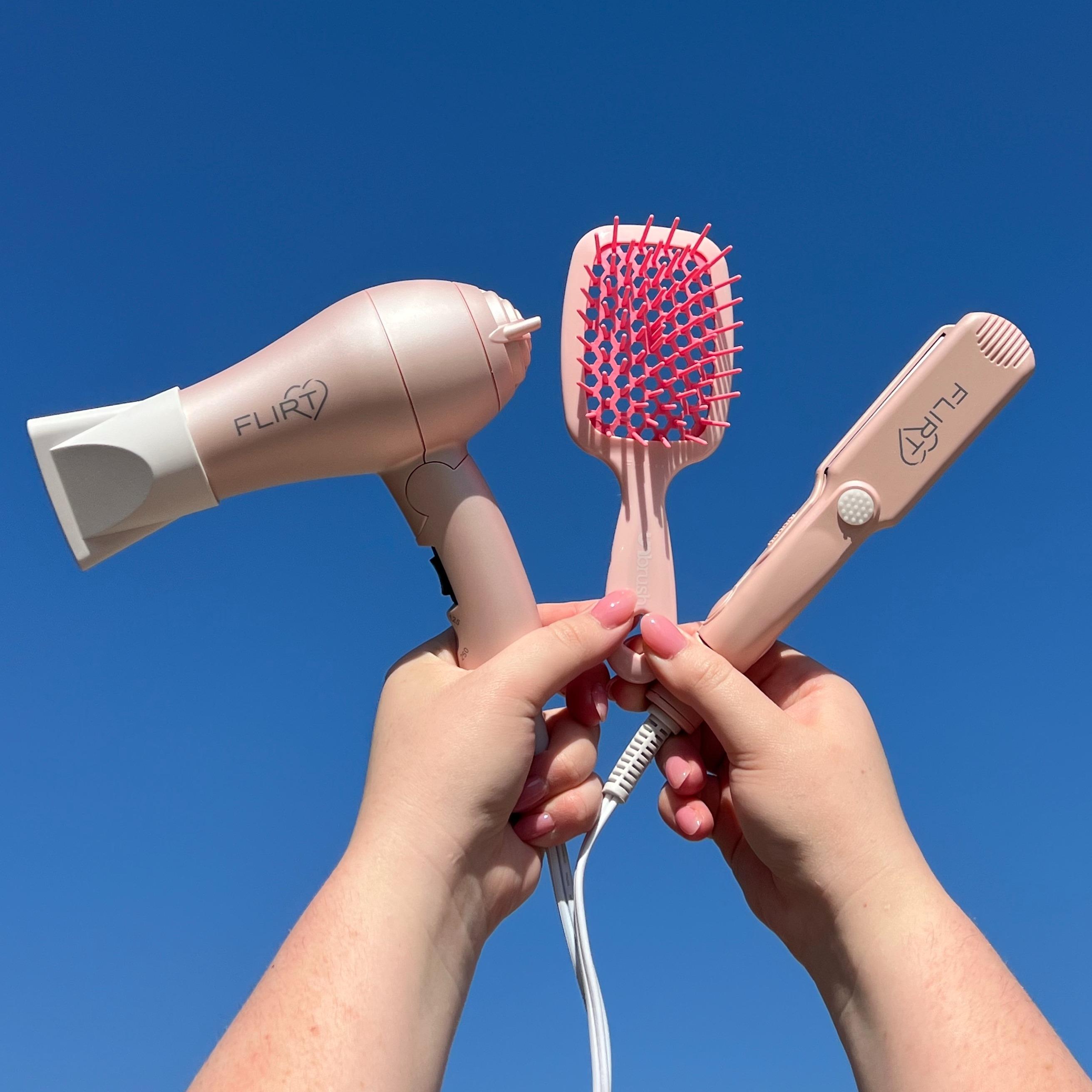 FHI Heat Mini Travel Essentials Bundle: Mini UNbrush Detangling Brush and Flirt Mini Travel Bundle