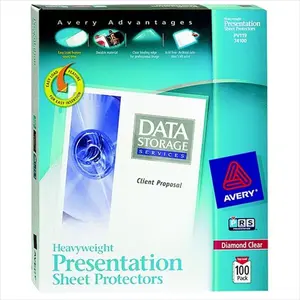 Avery 072617 Sheet Protector Heavy-Weight Clear Binder Pack Of 100