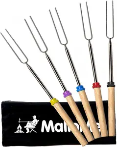 S'mores Sticks for Fire Pit - 32-Pack Marshmallow Roasting Sticks, Available in Various Colors, Ideal for Campfire Cooking and Outdoor Essentials