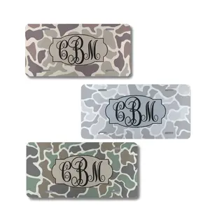 Personalized Camo License Plate, Custom Monogram Duck Camo Vanity Plate, Hunting Gift for Him, Old School Camouflage Car Tag, Rustic Outdoor Truck Accessories