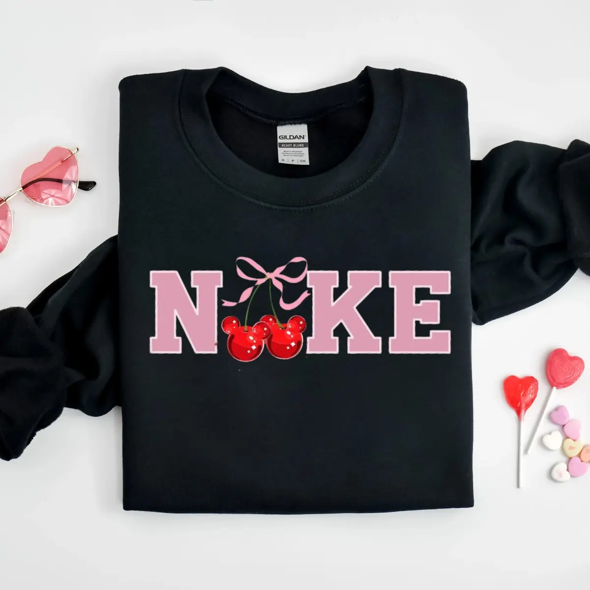 Coquette pink Cherry Sweater - Trendy Women’s Aesthetic Pullover, Cute & Girly Outfit