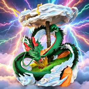 Green Dragon Statue in DBZ Animation | Lucky Ruyi Dragon Picture Home Decoration Collection Gift Desktop Decoration, perfect gift for boyfriends, family and friends on birthdays, Christmas and Valentine's Day.