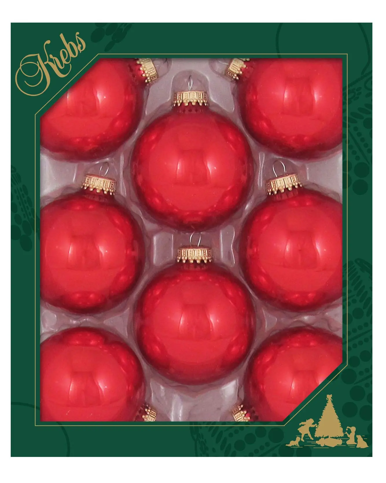 Christmas by Krebs Candy Apple Red 2.63 in Glass Christmas Tree Ornaments Set of 8