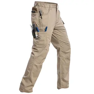 CARWORNIC Men's Stretch Ripstop Utility Work Pants Water-Resistant Flex Tactical Cargo Pants Lightweight EDC Operator Construction Workwear Pants with 12 Pockets