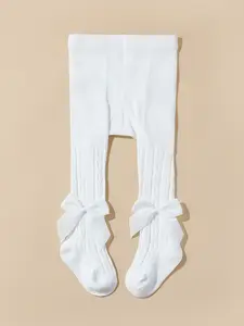 Women's Pure Color Knitted Bow Tie Leggings, All-Season Comfortable Pantsuit, Ideal for Birthday & Festive Occasions